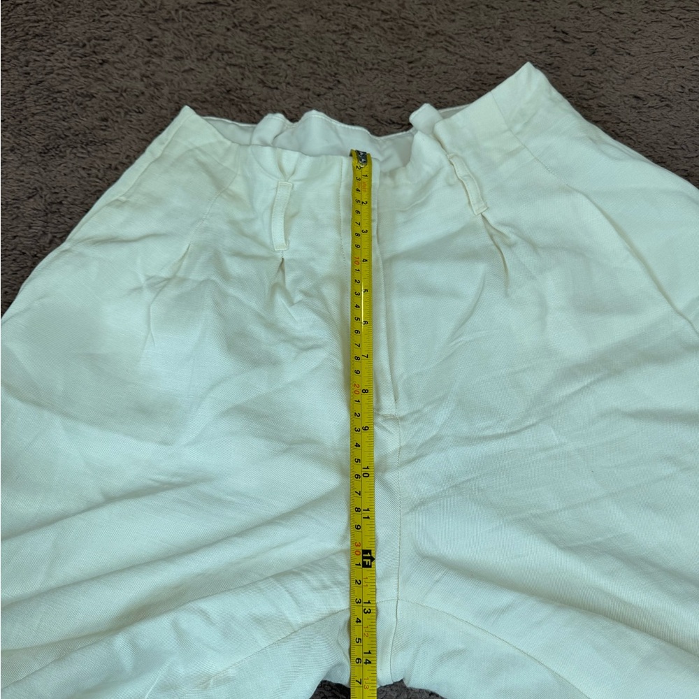 2 FOR $25Express Cream White Linen Blend High Rise Pleated Pants *missing Belt 8 - Picture 8 of 10